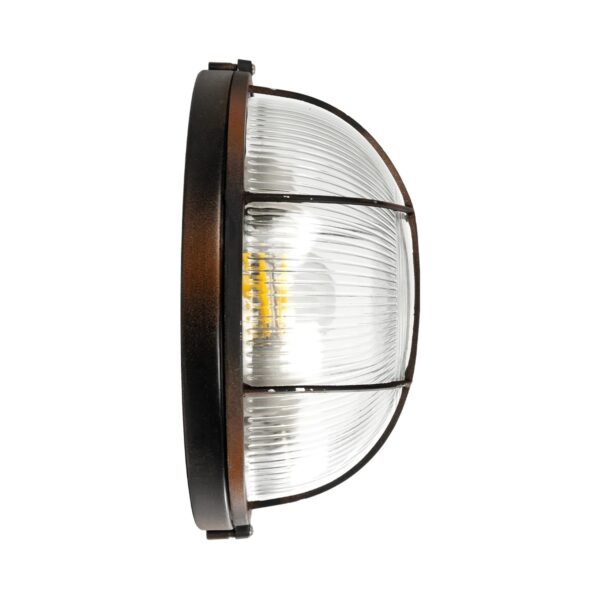 GLOBOSTAR® BOATLIGHT 61624 Vintage Φωτιστικό Καραβοχελώνα Τοίχου & Οροφής με Ντουί 2 x E27 AC 220-240V Αδιάβροχο IP65 – Χάλκινο Παλαιωμένο Εφέ Σκουριάς Ματ – Μ24 x Π24 x Υ11cm