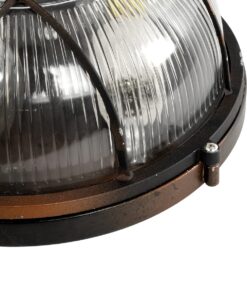 GLOBOSTAR® BOATLIGHT 61624 Vintage Φωτιστικό Καραβοχελώνα Τοίχου & Οροφής με Ντουί 2 x E27 AC 220-240V Αδιάβροχο IP65 – Χάλκινο Παλαιωμένο Εφέ Σκουριάς Ματ – Μ24 x Π24 x Υ11cm