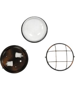 GLOBOSTAR® BOATLIGHT 61624 Vintage Φωτιστικό Καραβοχελώνα Τοίχου & Οροφής με Ντουί 2 x E27 AC 220-240V Αδιάβροχο IP65 – Χάλκινο Παλαιωμένο Εφέ Σκουριάς Ματ – Μ24 x Π24 x Υ11cm