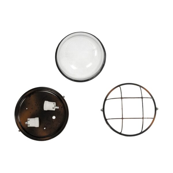 GLOBOSTAR® BOATLIGHT 61624 Vintage Φωτιστικό Καραβοχελώνα Τοίχου & Οροφής με Ντουί 2 x E27 AC 220-240V Αδιάβροχο IP65 – Χάλκινο Παλαιωμένο Εφέ Σκουριάς Ματ – Μ24 x Π24 x Υ11cm