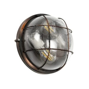GLOBOSTAR® BOATLIGHT 61624 Vintage Φωτιστικό Καραβοχελώνα Τοίχου & Οροφής με Ντουί 2 x E27 AC 220-240V Αδιάβροχο IP65 – Χάλκινο Παλαιωμένο Εφέ Σκουριάς Ματ – Μ24 x Π24 x Υ11cm