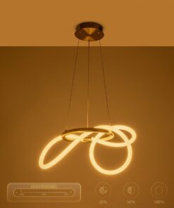 kelvo® GLOW 61657 Μοντέρνο Κρεμαστό Φωτιστικό Οροφής LED 30W 3000lm 360° AC 220-240V IP20 Ρυθμιζόμενο Λευκό CCT με Χειριστήριο από 2700K έως 6000K Dimmable – Lumileds SMD Chip – Χρυσό Πλατίνα & Λευκό Νήμα – Μ40 x Π40 x Υ35cm – 3 Χρόνια Εγγύηση