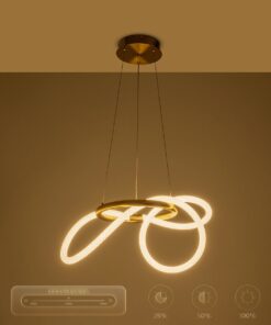 kelvo® GLOW 61657 Μοντέρνο Κρεμαστό Φωτιστικό Οροφής LED 30W 3000lm 360° AC 220-240V IP20 Ρυθμιζόμενο Λευκό CCT με Χειριστήριο από 2700K έως 6000K Dimmable – Lumileds SMD Chip – Χρυσό Πλατίνα & Λευκό Νήμα – Μ40 x Π40 x Υ35cm – 3 Χρόνια Εγγύηση