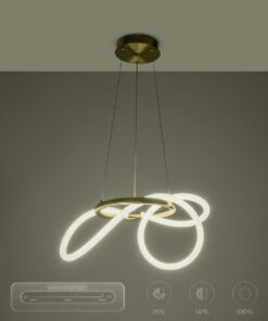 kelvo® GLOW 61657 Μοντέρνο Κρεμαστό Φωτιστικό Οροφής LED 30W 3000lm 360° AC 220-240V IP20 Ρυθμιζόμενο Λευκό CCT με Χειριστήριο από 2700K έως 6000K Dimmable – Lumileds SMD Chip – Χρυσό Πλατίνα & Λευκό Νήμα – Μ40 x Π40 x Υ35cm – 3 Χρόνια Εγγύηση