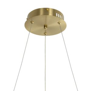 kelvo® GLOW 61658 Μοντέρνο Κρεμαστό Φωτιστικό Οροφής LED 36W 3600lm 360° AC 220-240V IP20 Ρυθμιζόμενο Λευκό CCT με Χειριστήριο από 2700K έως 6000K Dimmable – Lumileds SMD Chip – Χρυσό Πλατίνα & Λευκό Νήμα – Μ60 x Π60 x Υ45cm – 3 Χρόνια Εγγύηση