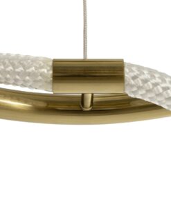 kelvo® GLOW 61658 Μοντέρνο Κρεμαστό Φωτιστικό Οροφής LED 36W 3600lm 360° AC 220-240V IP20 Ρυθμιζόμενο Λευκό CCT με Χειριστήριο από 2700K έως 6000K Dimmable – Lumileds SMD Chip – Χρυσό Πλατίνα & Λευκό Νήμα – Μ60 x Π60 x Υ45cm – 3 Χρόνια Εγγύηση