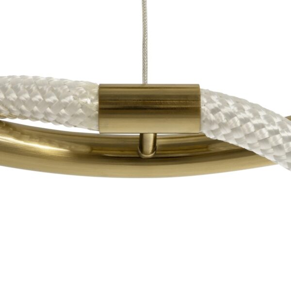 kelvo® GLOW 61658 Μοντέρνο Κρεμαστό Φωτιστικό Οροφής LED 36W 3600lm 360° AC 220-240V IP20 Ρυθμιζόμενο Λευκό CCT με Χειριστήριο από 2700K έως 6000K Dimmable – Lumileds SMD Chip – Χρυσό Πλατίνα & Λευκό Νήμα – Μ60 x Π60 x Υ45cm – 3 Χρόνια Εγγύηση