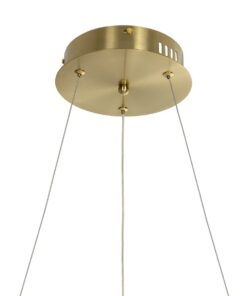 kelvo® GLOW 61659 Μοντέρνο Κρεμαστό Φωτιστικό Οροφής LED 58W 5800lm 360° AC 220-240V IP20 Ρυθμιζόμενο Λευκό CCT με Χειριστήριο από 2700K έως 6000K Dimmable – Lumileds SMD Chip – Χρυσό Πλατίνα & Λευκό Νήμα – Μ80 x Π80 x Υ60cm – 3 Χρόνια Εγγύηση