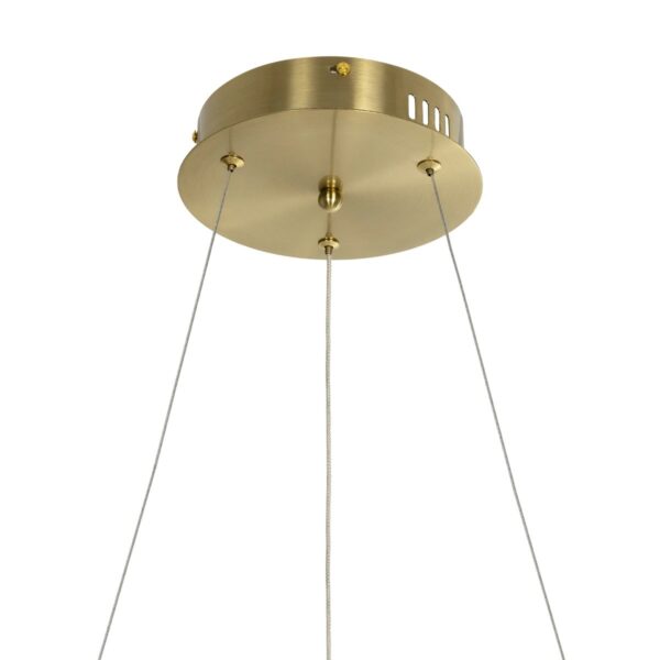 kelvo® GLOW 61659 Μοντέρνο Κρεμαστό Φωτιστικό Οροφής LED 58W 5800lm 360° AC 220-240V IP20 Ρυθμιζόμενο Λευκό CCT με Χειριστήριο από 2700K έως 6000K Dimmable – Lumileds SMD Chip – Χρυσό Πλατίνα & Λευκό Νήμα – Μ80 x Π80 x Υ60cm – 3 Χρόνια Εγγύηση