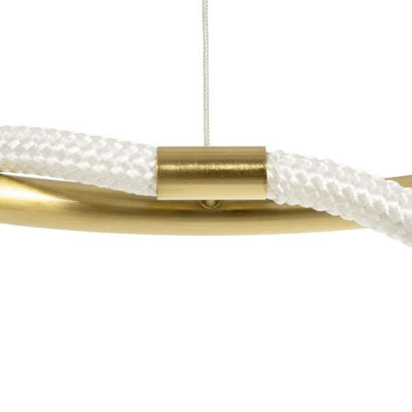 kelvo® GLOW 61659 Μοντέρνο Κρεμαστό Φωτιστικό Οροφής LED 58W 5800lm 360° AC 220-240V IP20 Ρυθμιζόμενο Λευκό CCT με Χειριστήριο από 2700K έως 6000K Dimmable – Lumileds SMD Chip – Χρυσό Πλατίνα & Λευκό Νήμα – Μ80 x Π80 x Υ60cm – 3 Χρόνια Εγγύηση