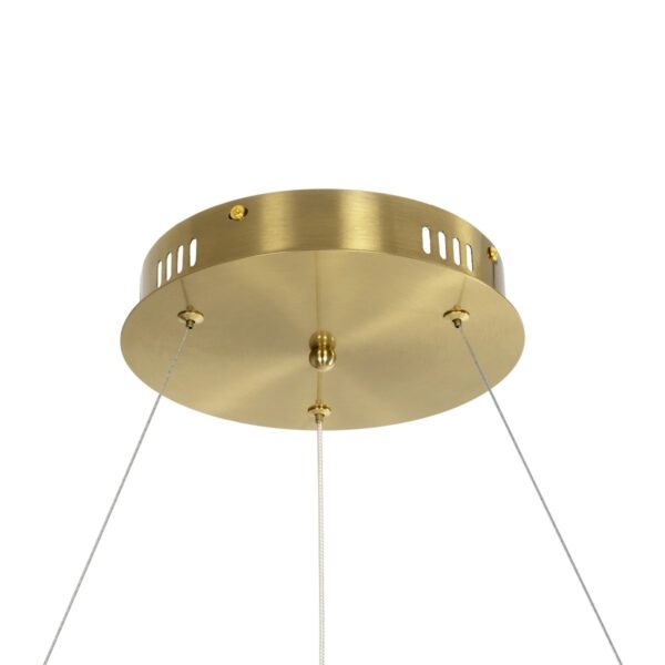 kelvo® GLOW 61660 Μοντέρνο Κρεμαστό Φωτιστικό Οροφής LED 69W 6900lm 360° AC 220-240V IP20 Ρυθμιζόμενο Λευκό CCT με Χειριστήριο από 2700K έως 6000K Dimmable – Lumileds SMD Chip – Χρυσό Πλατίνα & Λευκό Νήμα – Μ100 x Π100 x Υ70cm – 3 Χρόνια Εγγύηση