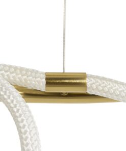 kelvo® GLOW 61660 Μοντέρνο Κρεμαστό Φωτιστικό Οροφής LED 69W 6900lm 360° AC 220-240V IP20 Ρυθμιζόμενο Λευκό CCT με Χειριστήριο από 2700K έως 6000K Dimmable – Lumileds SMD Chip – Χρυσό Πλατίνα & Λευκό Νήμα – Μ100 x Π100 x Υ70cm – 3 Χρόνια Εγγύηση