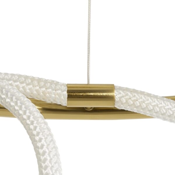 kelvo® GLOW 61660 Μοντέρνο Κρεμαστό Φωτιστικό Οροφής LED 69W 6900lm 360° AC 220-240V IP20 Ρυθμιζόμενο Λευκό CCT με Χειριστήριο από 2700K έως 6000K Dimmable – Lumileds SMD Chip – Χρυσό Πλατίνα & Λευκό Νήμα – Μ100 x Π100 x Υ70cm – 3 Χρόνια Εγγύηση