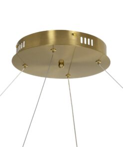 kelvo® GLOW 61661 Μοντέρνο Κρεμαστό Φωτιστικό Οροφής LED 100W 10000lm 360° AC 220-240V IP20 Ρυθμιζόμενο Λευκό CCT με Χειριστήριο από 2700K έως 6000K Dimmable – Lumileds SMD Chip – Χρυσό Πλατίνα & Λευκό Νήμα – Μ150 x Π150 x Υ100cm – 3 Χρόνια Εγγύηση