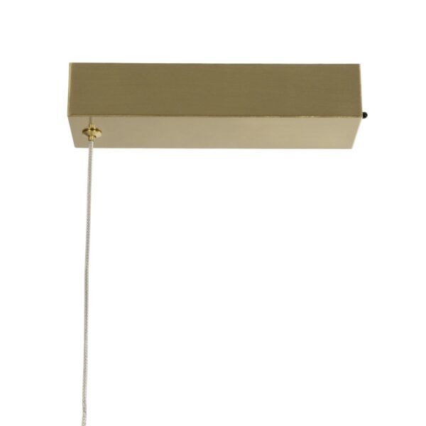 kelvo® GLOW 61662 Μοντέρνο Κρεμαστό Φωτιστικό Οροφής LED 34W 3400lm 360° AC 220-240V IP20 Ρυθμιζόμενο Λευκό CCT με Χειριστήριο από 2700K έως 6000K Dimmable – Lumileds SMD Chip – Χρυσό Πλατίνα & Λευκό Νήμα – Μ120 x Π35 x Υ50cm – 3 Χρόνια Εγγύηση