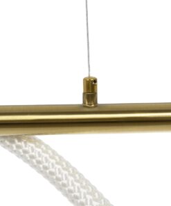 kelvo® GLOW 61662 Μοντέρνο Κρεμαστό Φωτιστικό Οροφής LED 34W 3400lm 360° AC 220-240V IP20 Ρυθμιζόμενο Λευκό CCT με Χειριστήριο από 2700K έως 6000K Dimmable – Lumileds SMD Chip – Χρυσό Πλατίνα & Λευκό Νήμα – Μ120 x Π35 x Υ50cm – 3 Χρόνια Εγγύηση