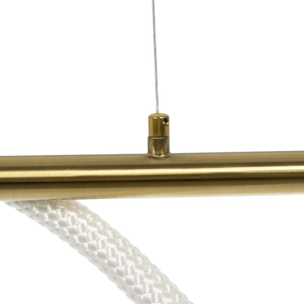 kelvo® GLOW 61662 Μοντέρνο Κρεμαστό Φωτιστικό Οροφής LED 34W 3400lm 360° AC 220-240V IP20 Ρυθμιζόμενο Λευκό CCT με Χειριστήριο από 2700K έως 6000K Dimmable – Lumileds SMD Chip – Χρυσό Πλατίνα & Λευκό Νήμα – Μ120 x Π35 x Υ50cm – 3 Χρόνια Εγγύηση