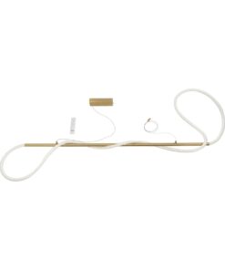 kelvo® GLOW 61663 Μοντέρνο Κρεμαστό Φωτιστικό Οροφής LED 45W 4500lm 360° AC 220-240V IP20 Ρυθμιζόμενο Λευκό CCT με Χειριστήριο από 2700K έως 6000K Dimmable – Lumileds SMD Chip – Χρυσό Πλατίνα & Λευκό Νήμα – Μ150 x Π35 x Υ50cm – 3 Χρόνια Εγγύηση