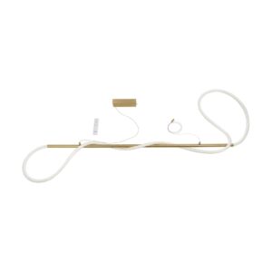 kelvo® GLOW 61663 Μοντέρνο Κρεμαστό Φωτιστικό Οροφής LED 45W 4500lm 360° AC 220-240V IP20 Ρυθμιζόμενο Λευκό CCT με Χειριστήριο από 2700K έως 6000K Dimmable – Lumileds SMD Chip – Χρυσό Πλατίνα & Λευκό Νήμα – Μ150 x Π35 x Υ50cm – 3 Χρόνια Εγγύηση