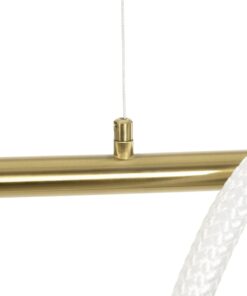 kelvo® GLOW 61663 Μοντέρνο Κρεμαστό Φωτιστικό Οροφής LED 45W 4500lm 360° AC 220-240V IP20 Ρυθμιζόμενο Λευκό CCT με Χειριστήριο από 2700K έως 6000K Dimmable – Lumileds SMD Chip – Χρυσό Πλατίνα & Λευκό Νήμα – Μ150 x Π35 x Υ50cm – 3 Χρόνια Εγγύηση