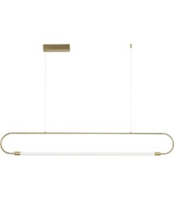 kelvo® GLOW 61664 Μοντέρνο Κρεμαστό Φωτιστικό Οροφής LED 15W 1500lm 360° AC 220-240V IP20 Ρυθμιζόμενο Λευκό CCT με Χειριστήριο από 2700K έως 6000K Dimmable – Lumileds SMD Chip – Χρυσό Πλατίνα & Λευκό Νήμα – Μ120 x Π3 x Υ25cm – 3 Χρόνια Εγγύηση