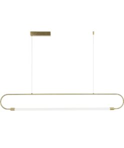 kelvo® GLOW 61664 Μοντέρνο Κρεμαστό Φωτιστικό Οροφής LED 15W 1500lm 360° AC 220-240V IP20 Ρυθμιζόμενο Λευκό CCT με Χειριστήριο από 2700K έως 6000K Dimmable – Lumileds SMD Chip – Χρυσό Πλατίνα & Λευκό Νήμα – Μ120 x Π3 x Υ25cm – 3 Χρόνια Εγγύηση