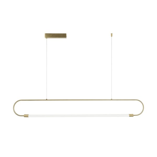 kelvo® GLOW 61664 Μοντέρνο Κρεμαστό Φωτιστικό Οροφής LED 15W 1500lm 360° AC 220-240V IP20 Ρυθμιζόμενο Λευκό CCT με Χειριστήριο από 2700K έως 6000K Dimmable – Lumileds SMD Chip – Χρυσό Πλατίνα & Λευκό Νήμα – Μ120 x Π3 x Υ25cm – 3 Χρόνια Εγγύηση