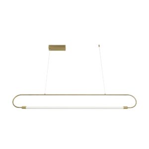 kelvo® GLOW 61664 Μοντέρνο Κρεμαστό Φωτιστικό Οροφής LED 15W 1500lm 360° AC 220-240V IP20 Ρυθμιζόμενο Λευκό CCT με Χειριστήριο από 2700K έως 6000K Dimmable – Lumileds SMD Chip – Χρυσό Πλατίνα & Λευκό Νήμα – Μ120 x Π3 x Υ25cm – 3 Χρόνια Εγγύηση