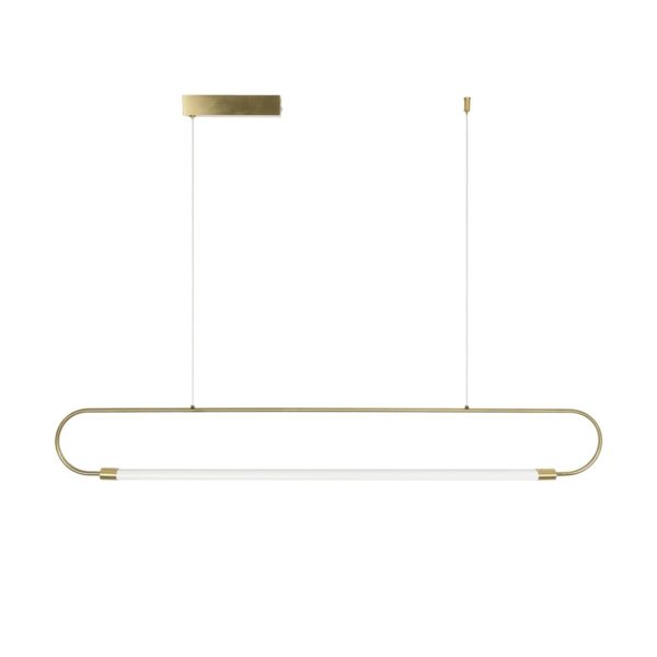 kelvo® GLOW 61664 Μοντέρνο Κρεμαστό Φωτιστικό Οροφής LED 15W 1500lm 360° AC 220-240V IP20 Ρυθμιζόμενο Λευκό CCT με Χειριστήριο από 2700K έως 6000K Dimmable – Lumileds SMD Chip – Χρυσό Πλατίνα & Λευκό Νήμα – Μ120 x Π3 x Υ25cm – 3 Χρόνια Εγγύηση