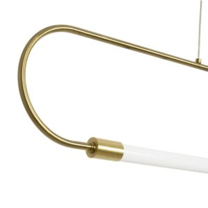kelvo® GLOW 61664 Μοντέρνο Κρεμαστό Φωτιστικό Οροφής LED 15W 1500lm 360° AC 220-240V IP20 Ρυθμιζόμενο Λευκό CCT με Χειριστήριο από 2700K έως 6000K Dimmable – Lumileds SMD Chip – Χρυσό Πλατίνα & Λευκό Νήμα – Μ120 x Π3 x Υ25cm – 3 Χρόνια Εγγύηση