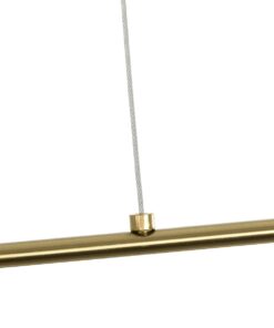 kelvo® GLOW 61664 Μοντέρνο Κρεμαστό Φωτιστικό Οροφής LED 15W 1500lm 360° AC 220-240V IP20 Ρυθμιζόμενο Λευκό CCT με Χειριστήριο από 2700K έως 6000K Dimmable – Lumileds SMD Chip – Χρυσό Πλατίνα & Λευκό Νήμα – Μ120 x Π3 x Υ25cm – 3 Χρόνια Εγγύηση