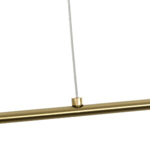 kelvo® GLOW 61664 Μοντέρνο Κρεμαστό Φωτιστικό Οροφής LED 15W 1500lm 360° AC 220-240V IP20 Ρυθμιζόμενο Λευκό CCT με Χειριστήριο από 2700K έως 6000K Dimmable – Lumileds SMD Chip – Χρυσό Πλατίνα & Λευκό Νήμα – Μ120 x Π3 x Υ25cm – 3 Χρόνια Εγγύηση