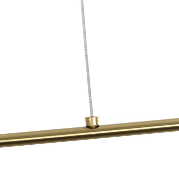 kelvo® GLOW 61664 Μοντέρνο Κρεμαστό Φωτιστικό Οροφής LED 15W 1500lm 360° AC 220-240V IP20 Ρυθμιζόμενο Λευκό CCT με Χειριστήριο από 2700K έως 6000K Dimmable – Lumileds SMD Chip – Χρυσό Πλατίνα & Λευκό Νήμα – Μ120 x Π3 x Υ25cm – 3 Χρόνια Εγγύηση