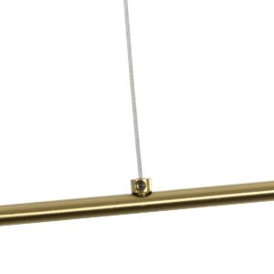 kelvo® GLOW 61665 Μοντέρνο Κρεμαστό Φωτιστικό Οροφής LED 28W 2800lm 360° AC 220-240V IP20 Ρυθμιζόμενο Λευκό CCT με Χειριστήριο από 2700K έως 6000K Dimmable – Lumileds SMD Chip – Χρυσό Πλατίνα & Λευκό Νήμα – Μ160 x Π3 x Υ25cm – 3 Χρόνια Εγγύηση
