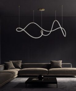 kelvo® GLOW 61668 Μοντέρνο Κρεμαστό Φωτιστικό Οροφής LED 65W 6500lm 360° AC 220-240V IP20 Ρυθμιζόμενο Λευκό CCT με Χειριστήριο από 2700K έως 6000K Dimmable – Lumileds SMD Chip – Χρυσό Πλατίνα & Λευκό Νήμα – Μ150 x Π150 x Υ80cm – 3 Χρόνια Εγγύηση