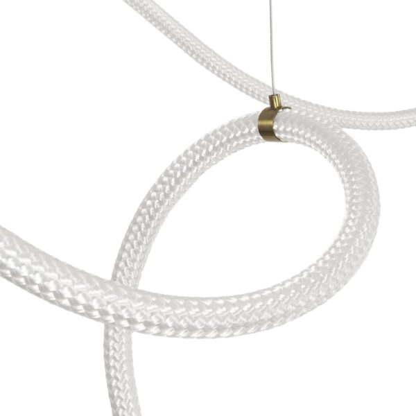 kelvo® GLOW 61669 Μοντέρνο Κρεμαστό Φωτιστικό Οροφής LED 105W 10500lm 360° AC 220-240V IP20 Ρυθμιζόμενο Λευκό CCT με Χειριστήριο από 2700K έως 6000K Dimmable – Lumileds SMD Chip – Χρυσό Πλατίνα & Λευκό Νήμα – Μ300 x Π300 x Υ120cm – 3 Χρόνια Εγγύηση