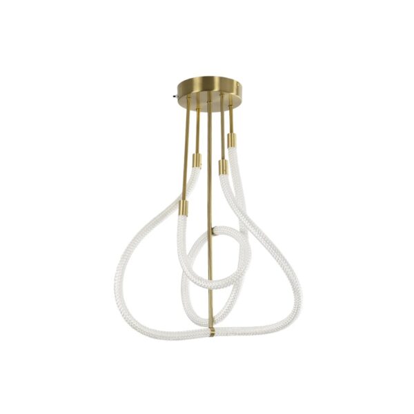 kelvo® GLOW 61670 Μοντέρνο Φωτιστικό Οροφής LED 40W 4000lm 360° AC 220-240V IP20 Ρυθμιζόμενο Λευκό CCT με Χειριστήριο από 2700K έως 6000K Dimmable – Lumileds SMD Chip – Χρυσό Πλατίνα & Λευκό Νήμα – Μ50 x Π50 x Υ70cm – 3 Χρόνια Εγγύηση