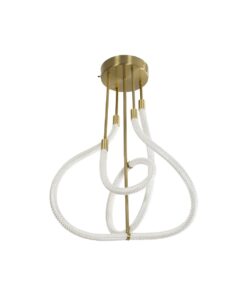 kelvo® GLOW 61670 Μοντέρνο Φωτιστικό Οροφής LED 40W 4000lm 360° AC 220-240V IP20 Ρυθμιζόμενο Λευκό CCT με Χειριστήριο από 2700K έως 6000K Dimmable – Lumileds SMD Chip – Χρυσό Πλατίνα & Λευκό Νήμα – Μ50 x Π50 x Υ70cm – 3 Χρόνια Εγγύηση