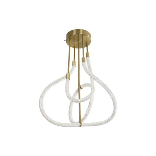 kelvo® GLOW 61670 Μοντέρνο Φωτιστικό Οροφής LED 40W 4000lm 360° AC 220-240V IP20 Ρυθμιζόμενο Λευκό CCT με Χειριστήριο από 2700K έως 6000K Dimmable – Lumileds SMD Chip – Χρυσό Πλατίνα & Λευκό Νήμα – Μ50 x Π50 x Υ70cm – 3 Χρόνια Εγγύηση