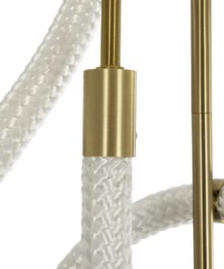 kelvo® GLOW 61670 Μοντέρνο Φωτιστικό Οροφής LED 40W 4000lm 360° AC 220-240V IP20 Ρυθμιζόμενο Λευκό CCT με Χειριστήριο από 2700K έως 6000K Dimmable – Lumileds SMD Chip – Χρυσό Πλατίνα & Λευκό Νήμα – Μ50 x Π50 x Υ70cm – 3 Χρόνια Εγγύηση