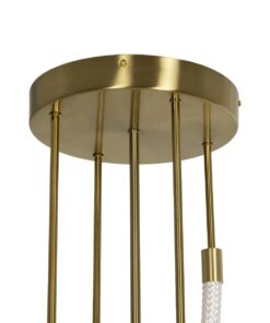 kelvo® GLOW 61671 Μοντέρνο Φωτιστικό Οροφής LED 85W 8500lm 360° AC 220-240V IP20 Ρυθμιζόμενο Λευκό CCT με Χειριστήριο από 2700K έως 6000K Dimmable – Lumileds SMD Chip – Χρυσό Πλατίνα & Λευκό Νήμα – Μ100 x Π100 x Υ140cm – 3 Χρόνια Εγγύηση