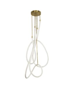 kelvo® GLOW 61671 Μοντέρνο Φωτιστικό Οροφής LED 85W 8500lm 360° AC 220-240V IP20 Ρυθμιζόμενο Λευκό CCT με Χειριστήριο από 2700K έως 6000K Dimmable – Lumileds SMD Chip – Χρυσό Πλατίνα & Λευκό Νήμα – Μ100 x Π100 x Υ140cm – 3 Χρόνια Εγγύηση