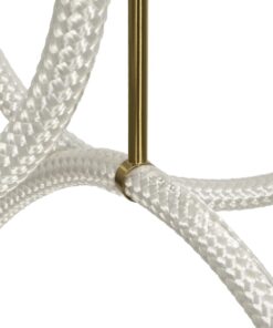 kelvo® GLOW 61671 Μοντέρνο Φωτιστικό Οροφής LED 85W 8500lm 360° AC 220-240V IP20 Ρυθμιζόμενο Λευκό CCT με Χειριστήριο από 2700K έως 6000K Dimmable – Lumileds SMD Chip – Χρυσό Πλατίνα & Λευκό Νήμα – Μ100 x Π100 x Υ140cm – 3 Χρόνια Εγγύηση