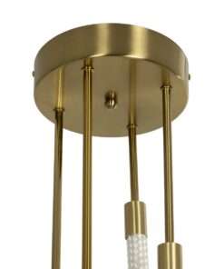 kelvo® GLOW 61672 Μοντέρνο Κρεμαστό Φωτιστικό Οροφής LED 42W 4200lm 360° AC 220-240V IP20 Ρυθμιζόμενο Λευκό CCT με Χειριστήριο από 2700K έως 6000K Dimmable – Lumileds SMD Chip – Χρυσό Πλατίνα & Λευκό Νήμα – Μ50 x Π50 x Υ70cm – 3 Χρόνια Εγγύηση