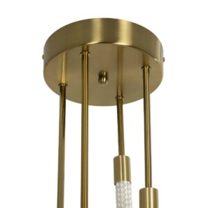 kelvo® GLOW 61672 Μοντέρνο Κρεμαστό Φωτιστικό Οροφής LED 42W 4200lm 360° AC 220-240V IP20 Ρυθμιζόμενο Λευκό CCT με Χειριστήριο από 2700K έως 6000K Dimmable – Lumileds SMD Chip – Χρυσό Πλατίνα & Λευκό Νήμα – Μ50 x Π50 x Υ70cm – 3 Χρόνια Εγγύηση
