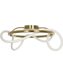 kelvo® GLOW 61673 Μοντέρνο Φωτιστικό Οροφής LED 34W 3400lm 360° AC 220-240V IP20 Ρυθμιζόμενο Λευκό CCT με Χειριστήριο από 2700K έως 6000K Dimmable – Lumileds SMD Chip – Χρυσό Πλατίνα & Λευκό Νήμα – Μ60 x Π60 x Υ30cm – 3 Χρόνια Εγγύηση