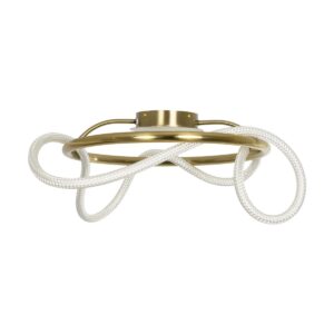 kelvo® GLOW 61673 Μοντέρνο Φωτιστικό Οροφής LED 34W 3400lm 360° AC 220-240V IP20 Ρυθμιζόμενο Λευκό CCT με Χειριστήριο από 2700K έως 6000K Dimmable – Lumileds SMD Chip – Χρυσό Πλατίνα & Λευκό Νήμα – Μ60 x Π60 x Υ30cm – 3 Χρόνια Εγγύηση