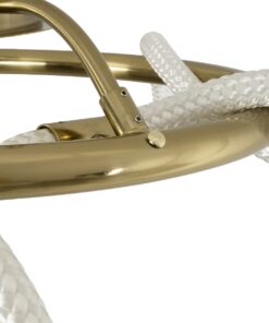 kelvo® GLOW 61673 Μοντέρνο Φωτιστικό Οροφής LED 34W 3400lm 360° AC 220-240V IP20 Ρυθμιζόμενο Λευκό CCT με Χειριστήριο από 2700K έως 6000K Dimmable – Lumileds SMD Chip – Χρυσό Πλατίνα & Λευκό Νήμα – Μ60 x Π60 x Υ30cm – 3 Χρόνια Εγγύηση