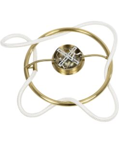 kelvo® GLOW 61673 Μοντέρνο Φωτιστικό Οροφής LED 34W 3400lm 360° AC 220-240V IP20 Ρυθμιζόμενο Λευκό CCT με Χειριστήριο από 2700K έως 6000K Dimmable – Lumileds SMD Chip – Χρυσό Πλατίνα & Λευκό Νήμα – Μ60 x Π60 x Υ30cm – 3 Χρόνια Εγγύηση