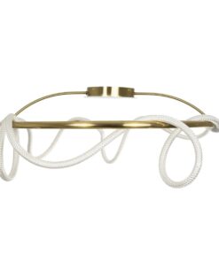 kelvo® GLOW 61674 Μοντέρνο Φωτιστικό Οροφής LED 65W 6500lm 360° AC 220-240V IP20 Ρυθμιζόμενο Λευκό CCT με Χειριστήριο από 2700K έως 6000K Dimmable – Lumileds SMD Chip – Χρυσό Πλατίνα & Λευκό Νήμα – Μ100 x Π100 x Υ30cm – 3 Χρόνια Εγγύηση